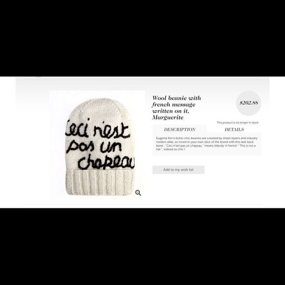 Wool beanie with French message - Picture 4 of 4